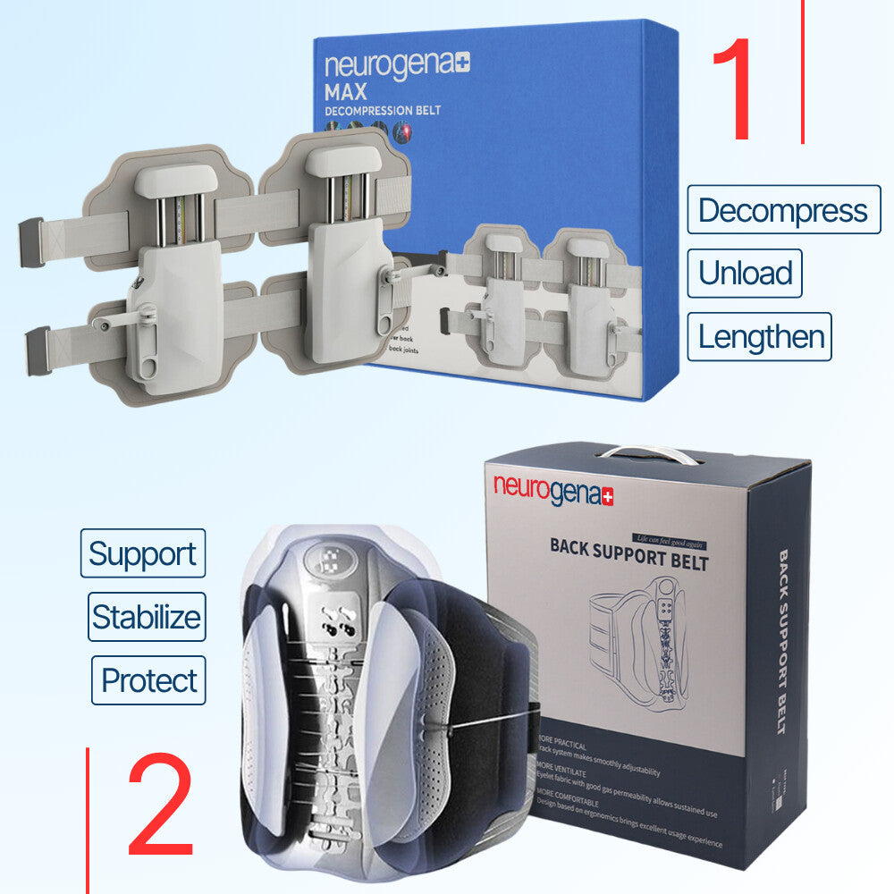 The loop: MAX decompresses, unloads and lengthens; the support belt supports, stabilizes and protects